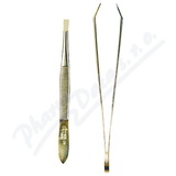 Nippes pinzeta rovn lomen zlacen 8cm